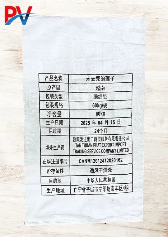 BAO PP DỆT MÀU TRẮNG ĐỰNG HẠT SEN